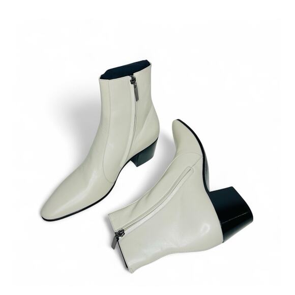 NIB Saint Laurent Vassili Boots EU 43.5 US 10.5 Smooth Leather Ivory White $1250 main image 6